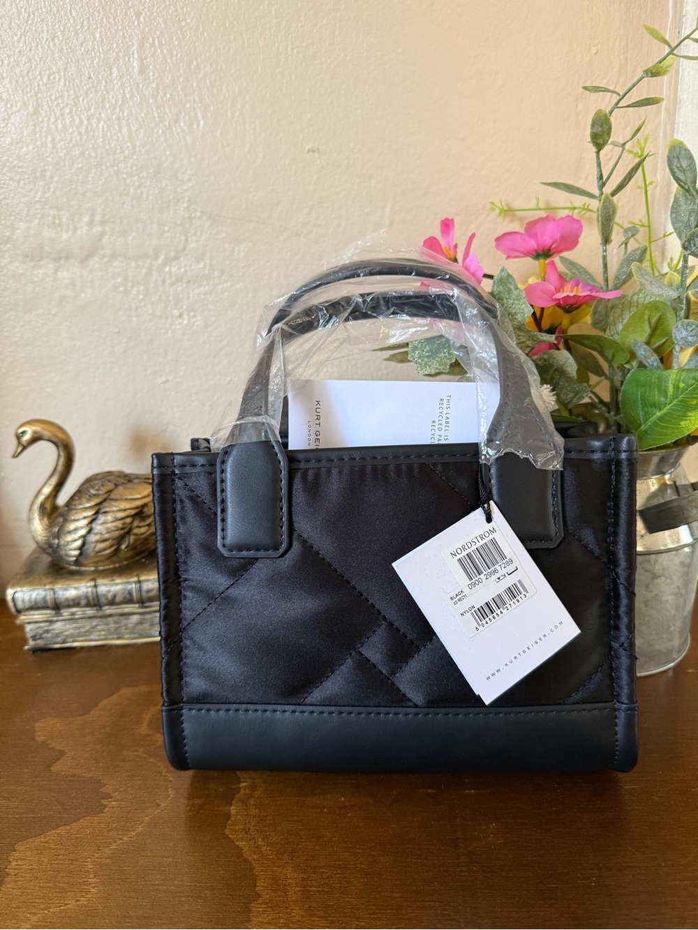 Kurt Geiger Black Quilted Mini Tote - Picture 2 of 2